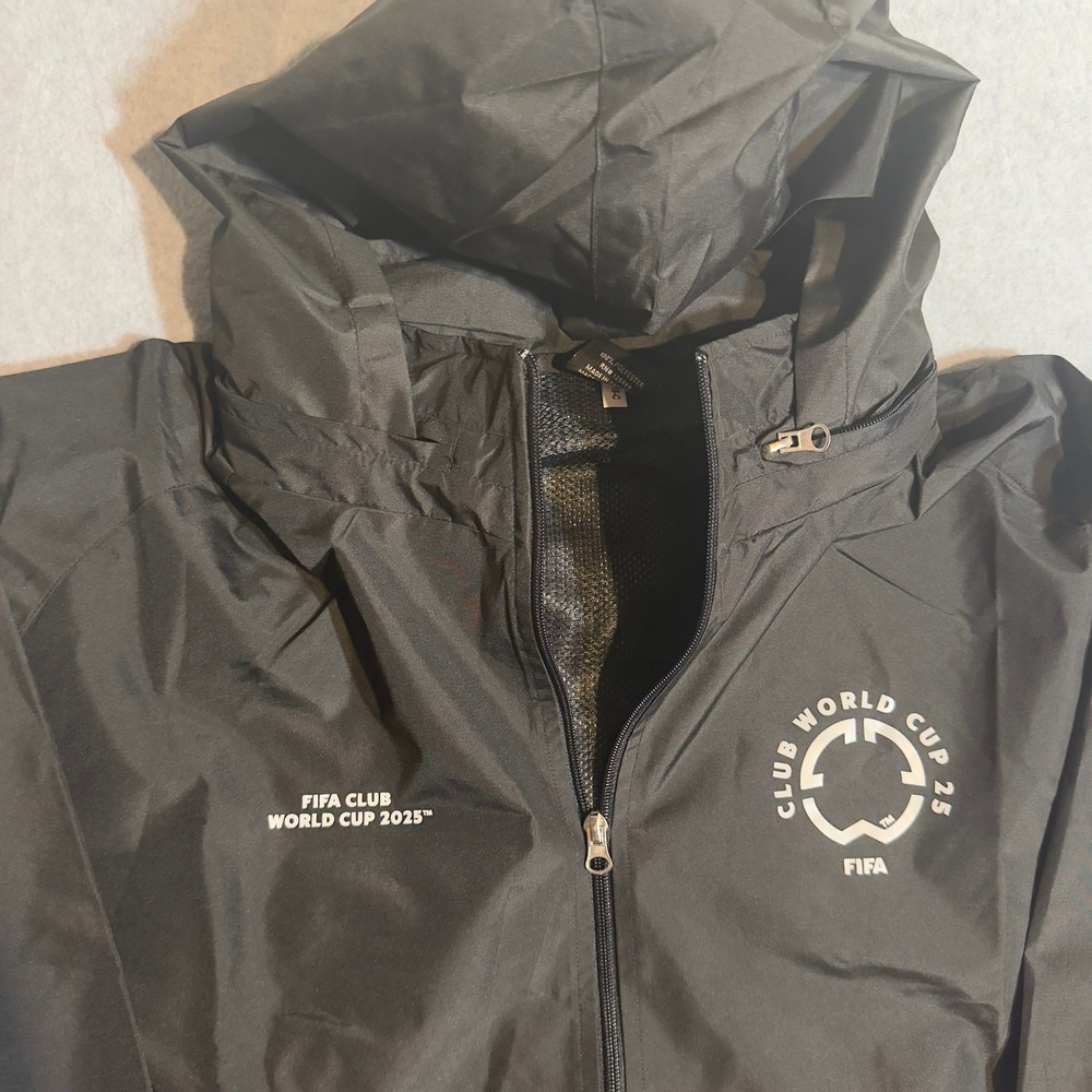 FIFA Club World Cup 2025 Windbreaker Jacket Mens 4XL Black Full Zip Soccer